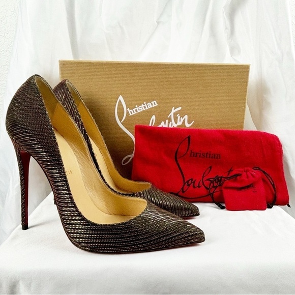 Christian Louboutin So Kate Glitter Chain Metallic Stiletto Pumps Black EU 40 - Picture 1 of 10